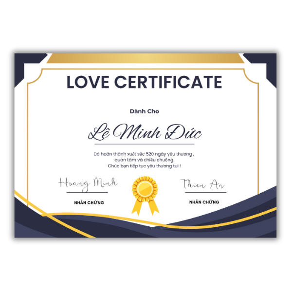 Làm thế nào để tạo một chứng chỉ tình yêu thật sự đặc biệt và ý nghĩa cho bạn trai/bạn gái?